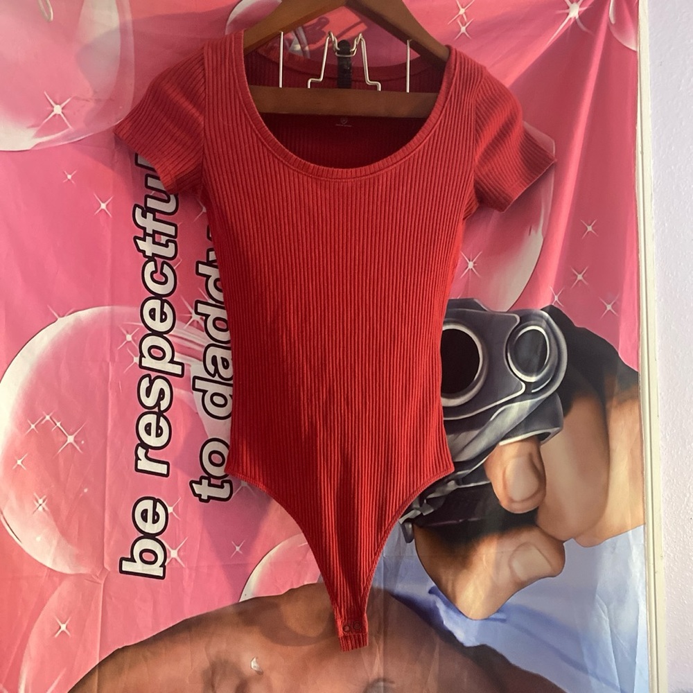 Red Hollister bodysuit